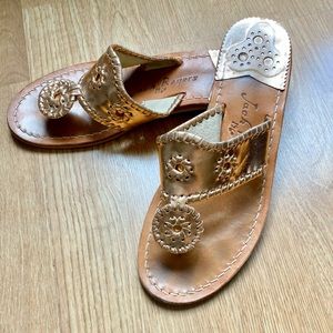 Jack Rogers Leather Sandals in Copper Gold size 8